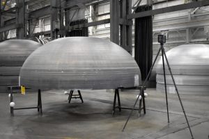 Spincraft MA Laser Scanning an Atlas V Spun Dome
