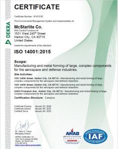 ISO 14001:2015 Certification