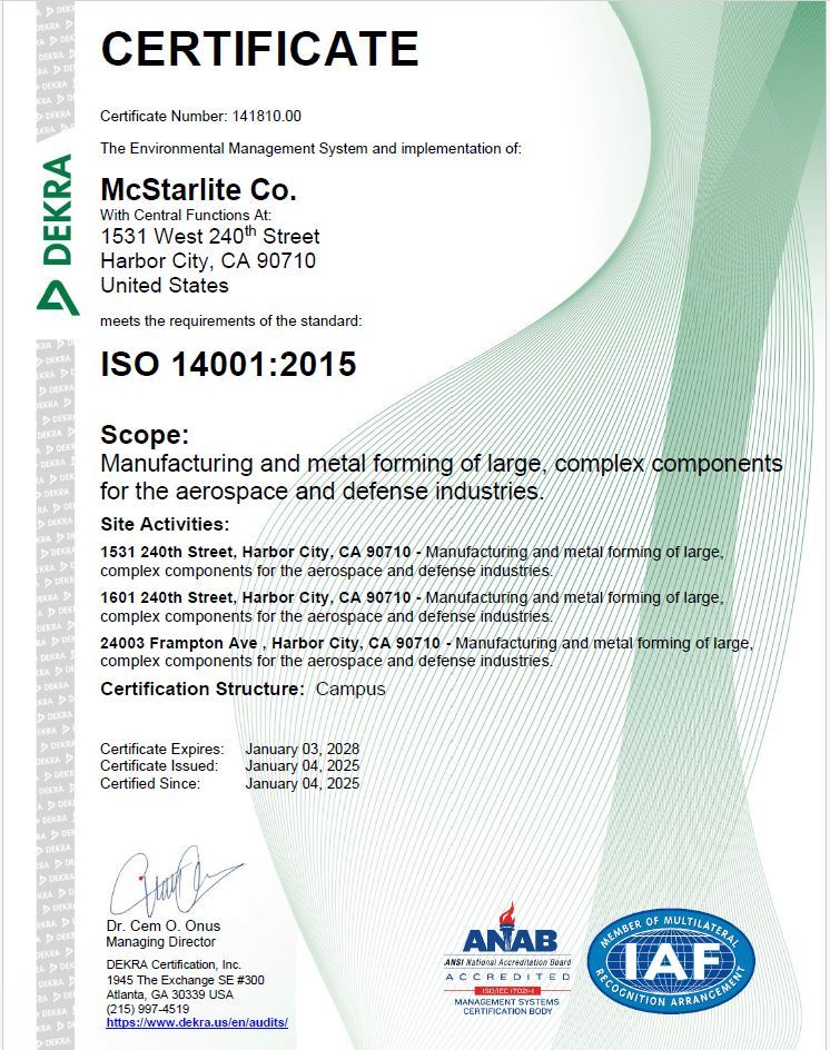 ISO 14001:2015 Certification